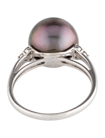 Ring Platinum Pearl & Diamond Cocktail Ring