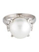 Ring Platinum Pearl & Diamond Cocktail Ring