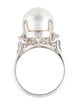 Ring Platinum Pearl & Diamond Cocktail Ring