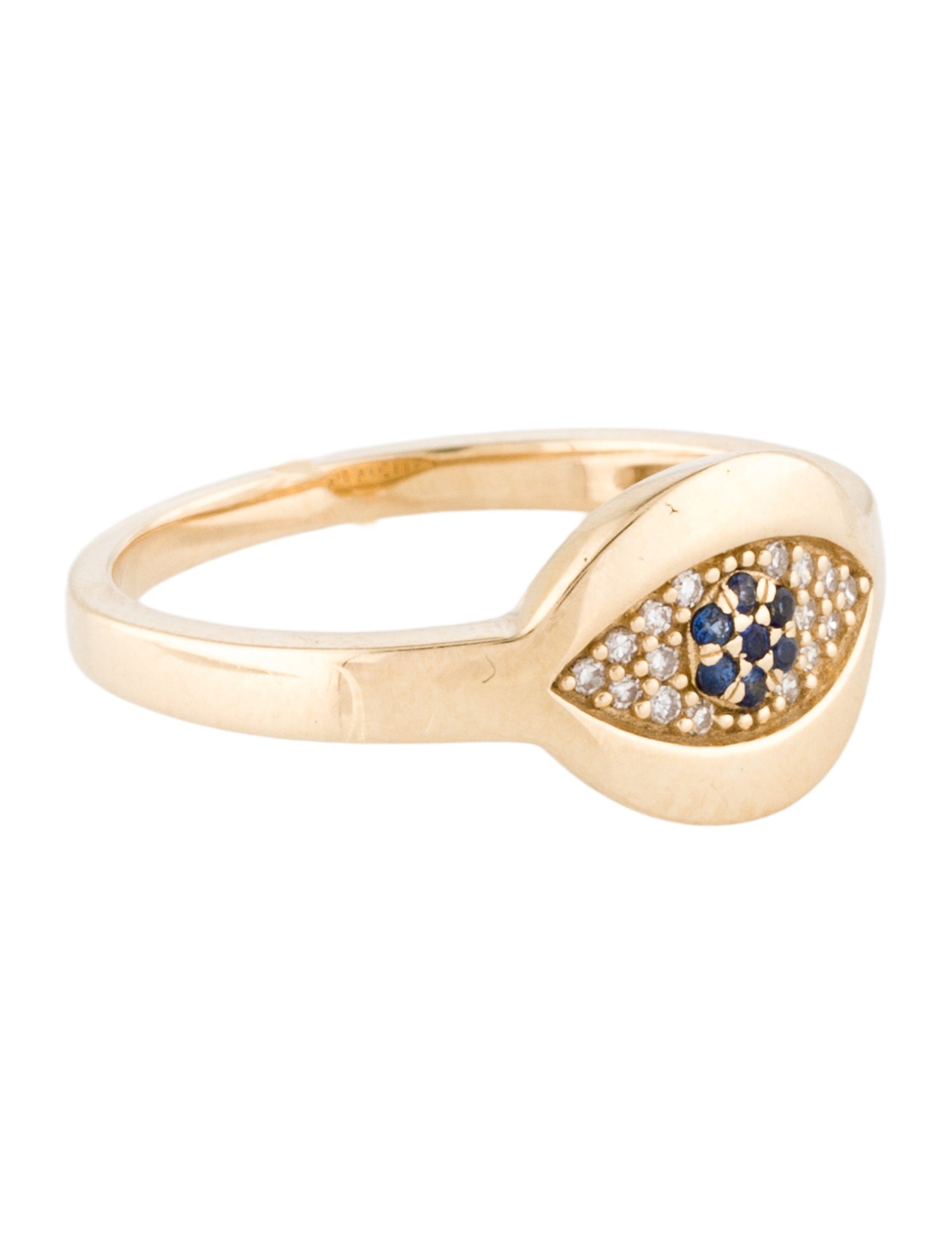 Ring 14K Diamond & Sapphire Evil Eye Cocktail Ring