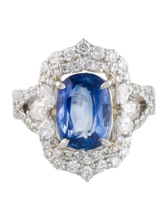 Ring Platinum 3.03ct Sapphire & Diamond Cocktail Ring