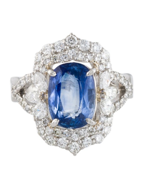 Ring Platinum 3.03ct Sapphire & Diamond Cocktail Ring