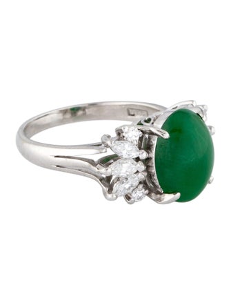 Ring Platinum 3.41ct Jadeite & Diamond Cocktail Ring