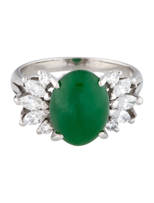 Ring Platinum 3.41ct Jadeite & Diamond Cocktail Ring