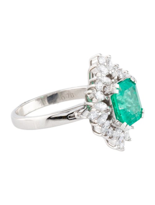 Ring Platinum 1.90ct Emerald & Diamond Cocktail Ring