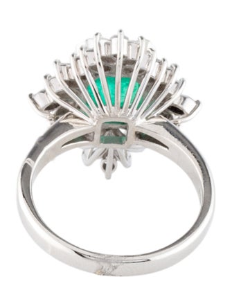 Ring Platinum 1.90ct Emerald & Diamond Cocktail Ring