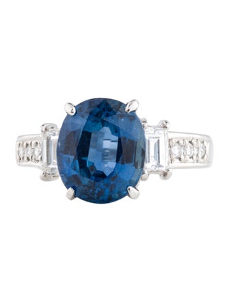 Ring Platinum 5.60ct Sapphire & Diamond Cocktail Ring