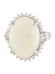 Ring Platinum 11.39ct Opal & Diamond Cocktail Ring