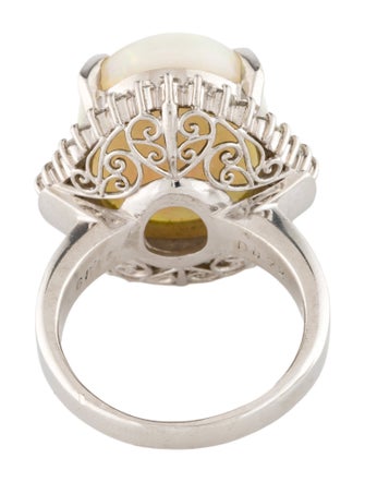 Ring Platinum 11.39ct Opal & Diamond Cocktail Ring