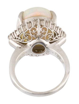 Ring Platinum 11.39ct Opal & Diamond Cocktail Ring