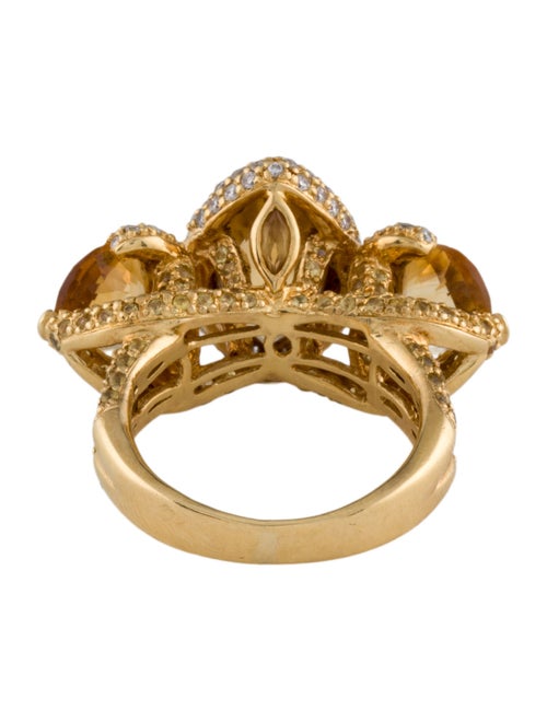 Ring 18K Citrine & Diamond Cocktail Ring