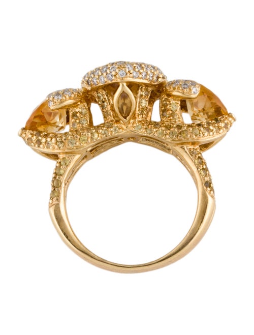 Ring 18K Citrine & Diamond Cocktail Ring
