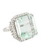 Ring 18K 28.50ct Green Beryl & Diamond Cocktail Ring