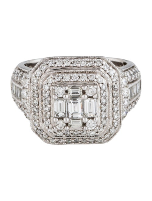 Ring 14K 2.00ctw Diamond Square Motif Cocktail Ring