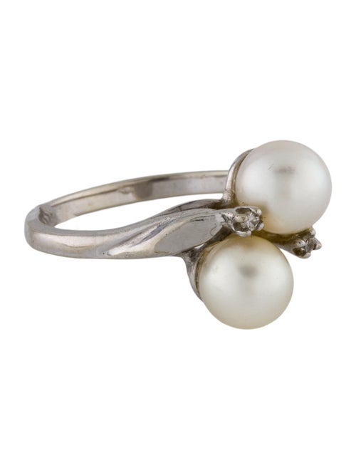 Ring 14K Pearl & Diamond Cocktail Ring