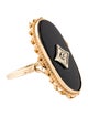 Ring 10K Onyx & Diamond Cocktail Ring