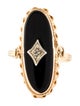 Ring 10K Onyx & Diamond Cocktail Ring