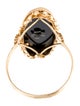 Ring 10K Onyx & Diamond Cocktail Ring