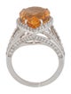 Ring 18K 6.81ct Citrine & Diamond Cocktail Ring