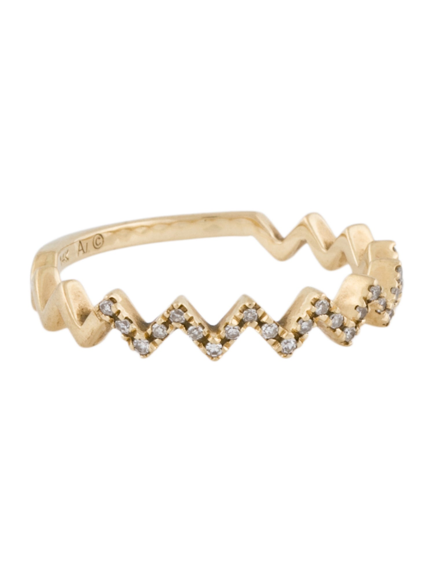 Ring 14K Diamond Zig Zag Band