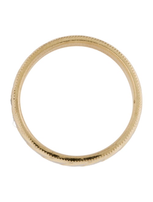 Ring 14K Two-Tone Engraved Wedding Band