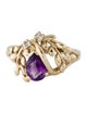 Ring 14K Amethyst & Diamond Viny Cocktail Ring