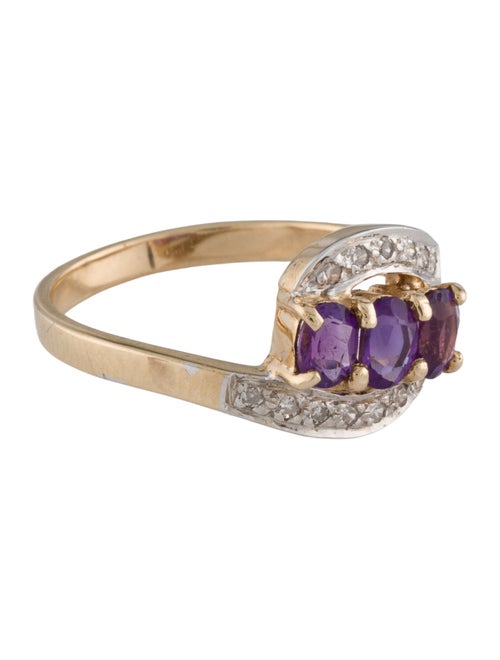 Ring 14K Amethyst & Diamond Cocktail Ring