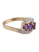 Ring 14K Amethyst & Diamond Cocktail Ring