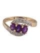 Ring 14K Amethyst & Diamond Cocktail Ring