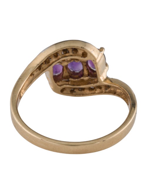 Ring 14K Amethyst & Diamond Cocktail Ring