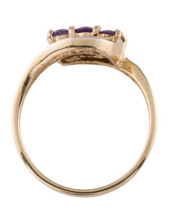 Ring 14K Amethyst & Diamond Cocktail Ring