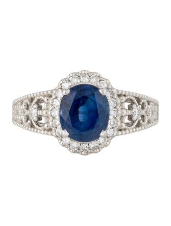 Ring Platinum 3.47ct Sapphire & Diamond Cocktail Ring