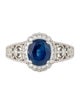 Ring Platinum 3.47ct Sapphire & Diamond Cocktail Ring