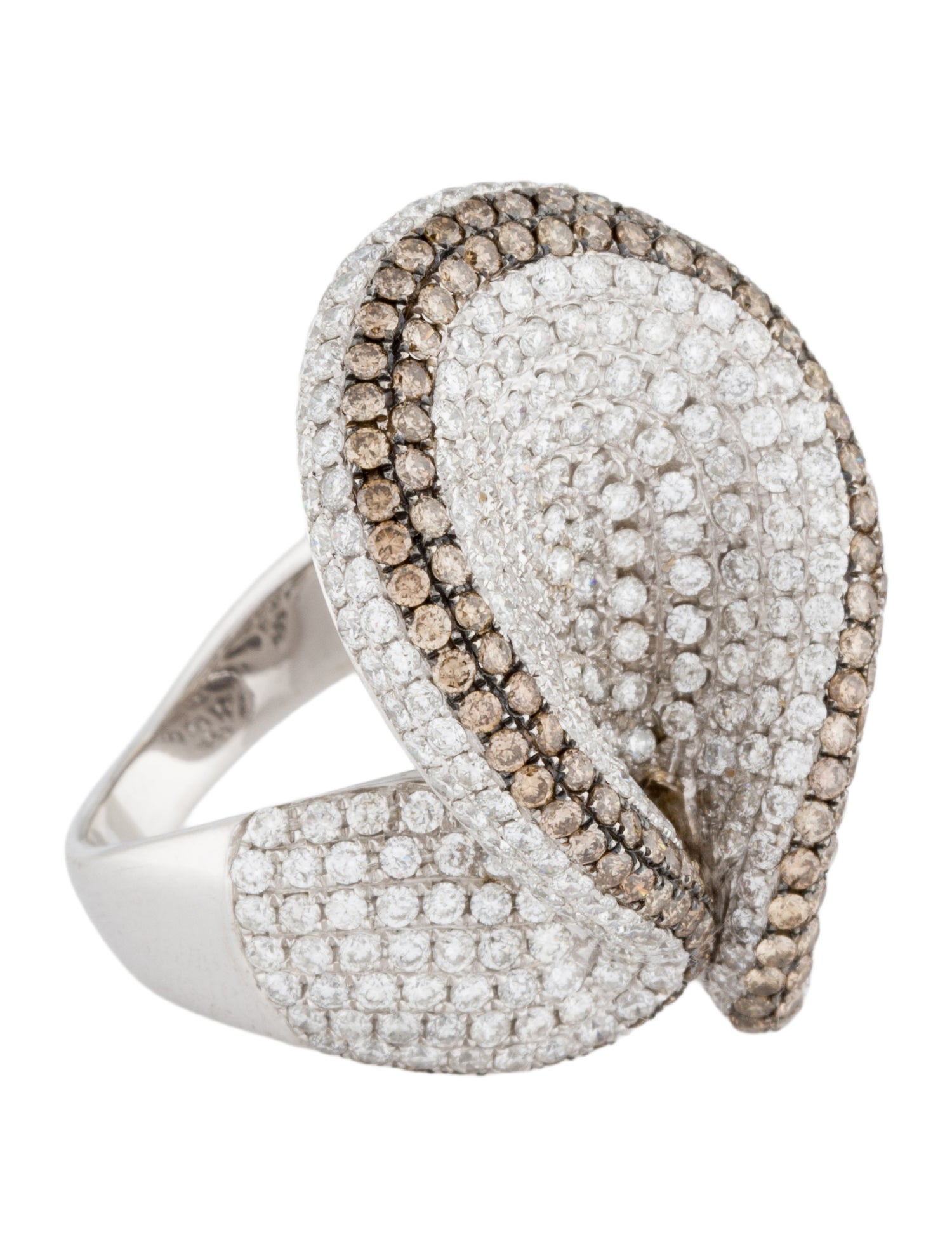 Ring 18K 7.04ctw Diamond Wave Cocktail