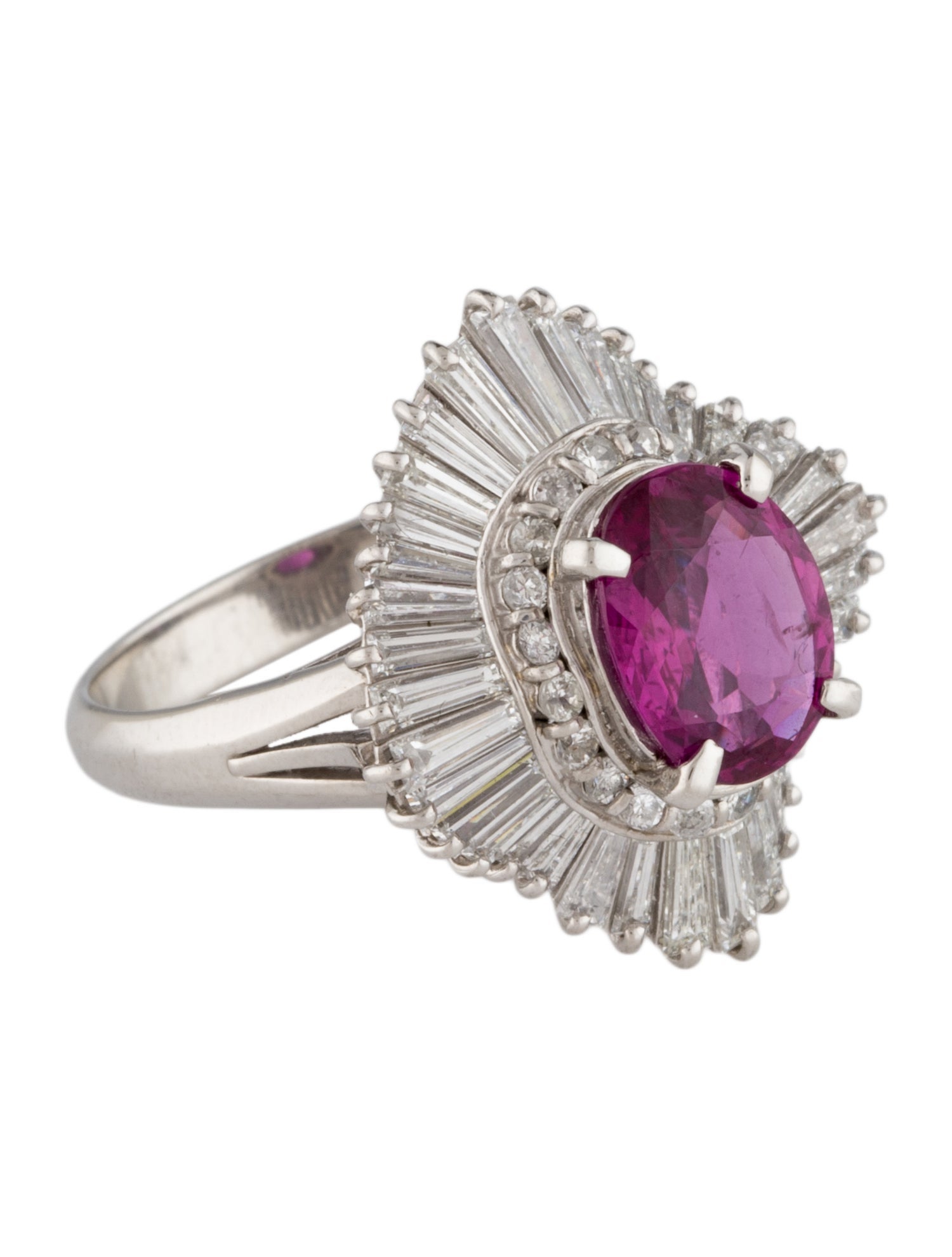 Ring Platinum 1.80ct Sri Lankan Ruby & Diamond Cocktail Ring