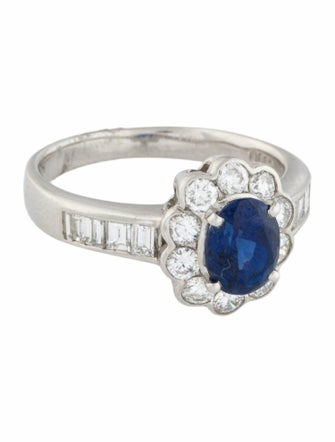 Ring Platinum 1.31ct Ethiopian Sapphire & Diamond Cocktail Ring
