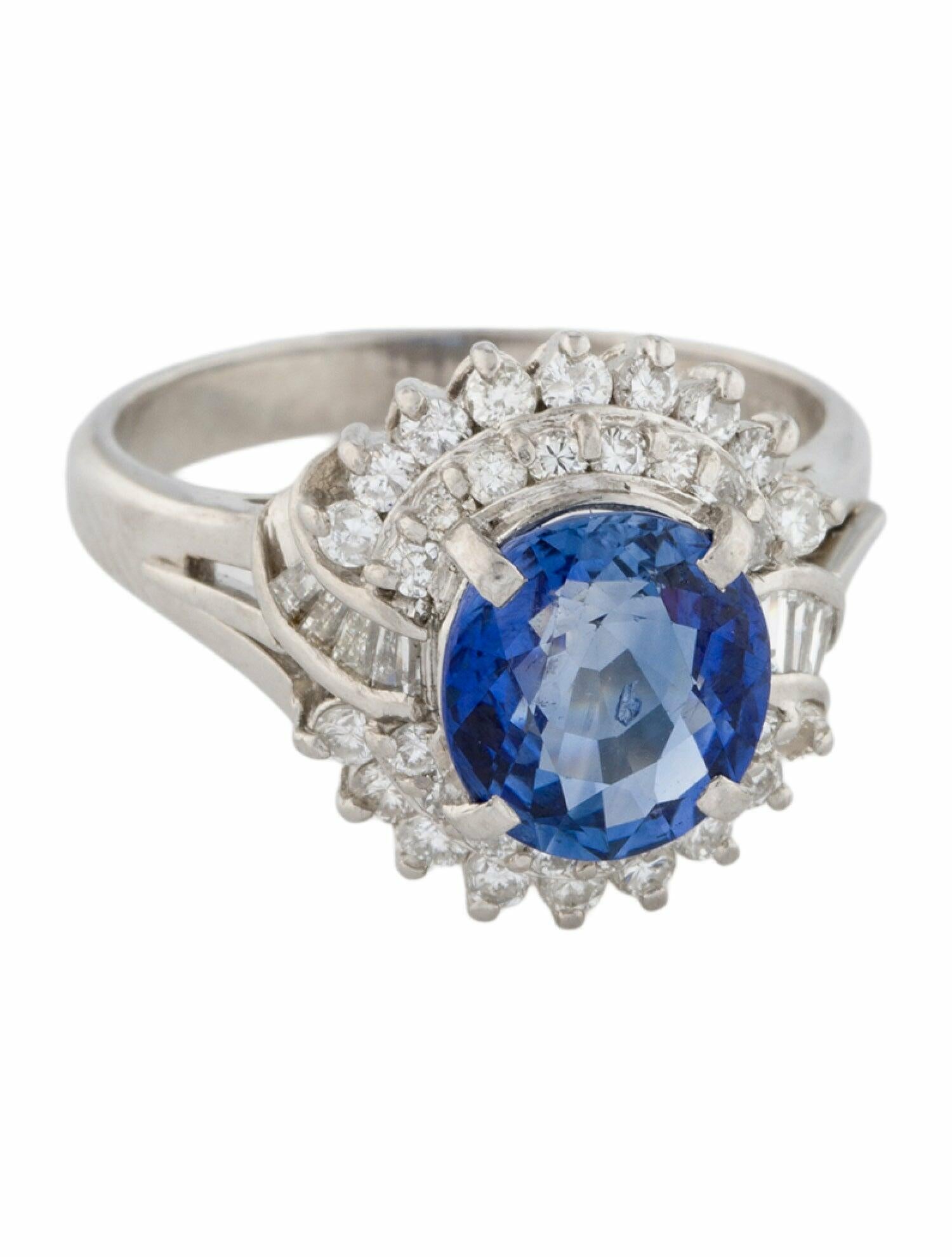 Ring Platinum 2.84ct Sri Lankan Sapphire & Diamond Cocktail Ring