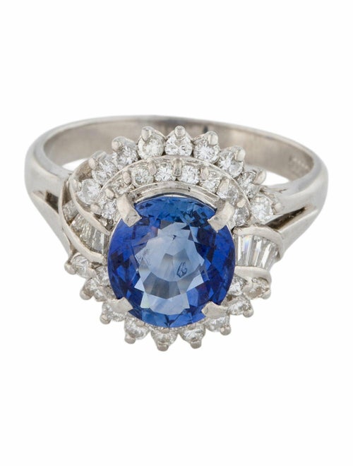 Ring Platinum 2.84ct Sri Lankan Sapphire & Diamond Cocktail Ring