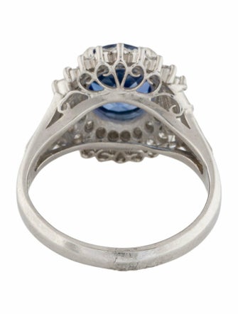 Ring Platinum 2.84ct Sri Lankan Sapphire & Diamond Cocktail Ring