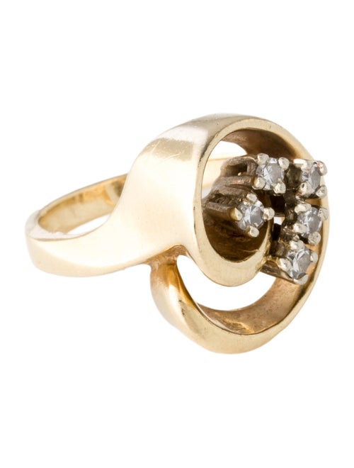 Ring 14K Diamond Sculptural Cocktail Ring