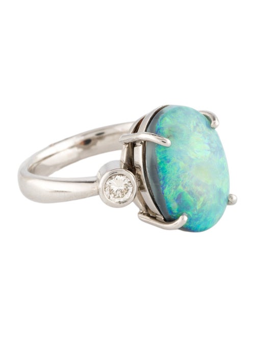 Ring Platinum 4.32ct Opal & Diamond Cocktail Ring