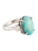 Ring Platinum 4.32ct Opal & Diamond Cocktail Ring
