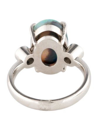 Ring Platinum 4.32ct Opal & Diamond Cocktail Ring