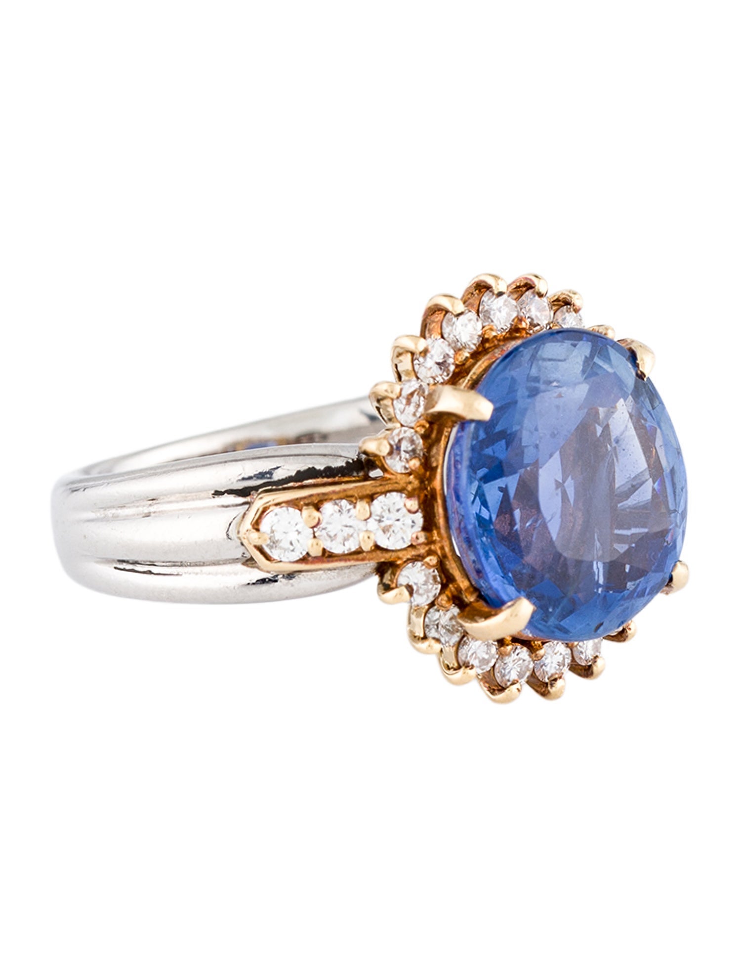 Ring 6.41ct Sapphire & Diamond Cocktail