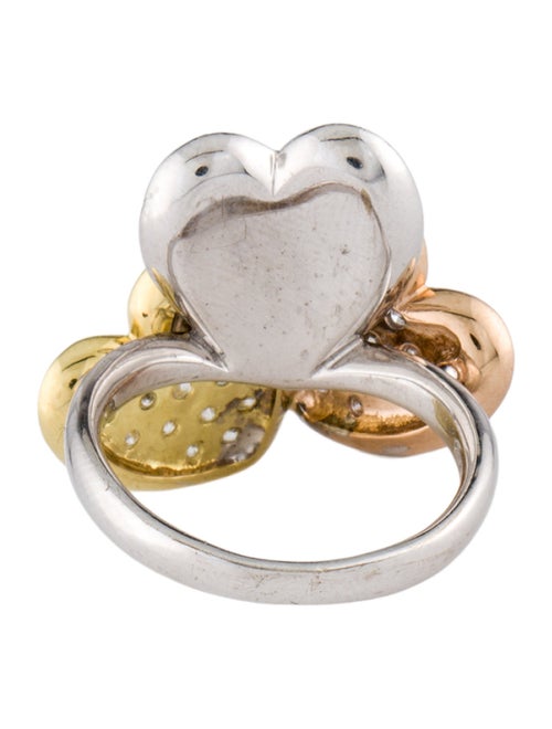 Ring 18K 1.04ctw Diamond Stacked Heart Cocktail Ring