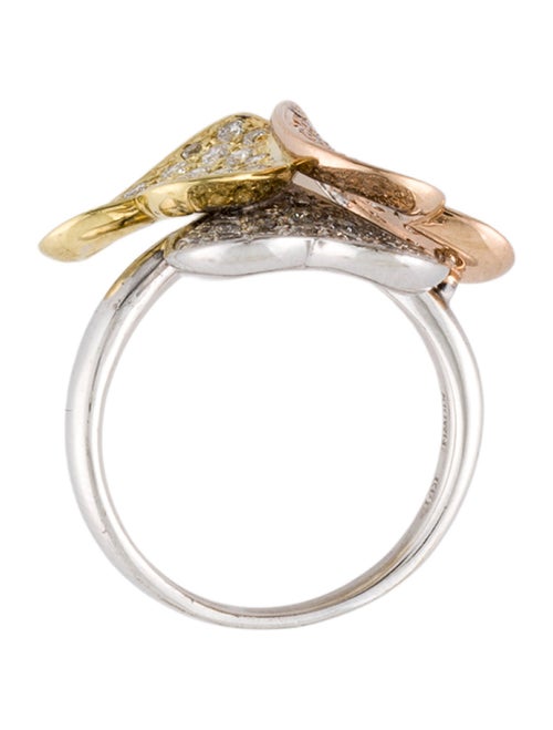 Ring 18K 1.04ctw Diamond Stacked Heart Cocktail Ring