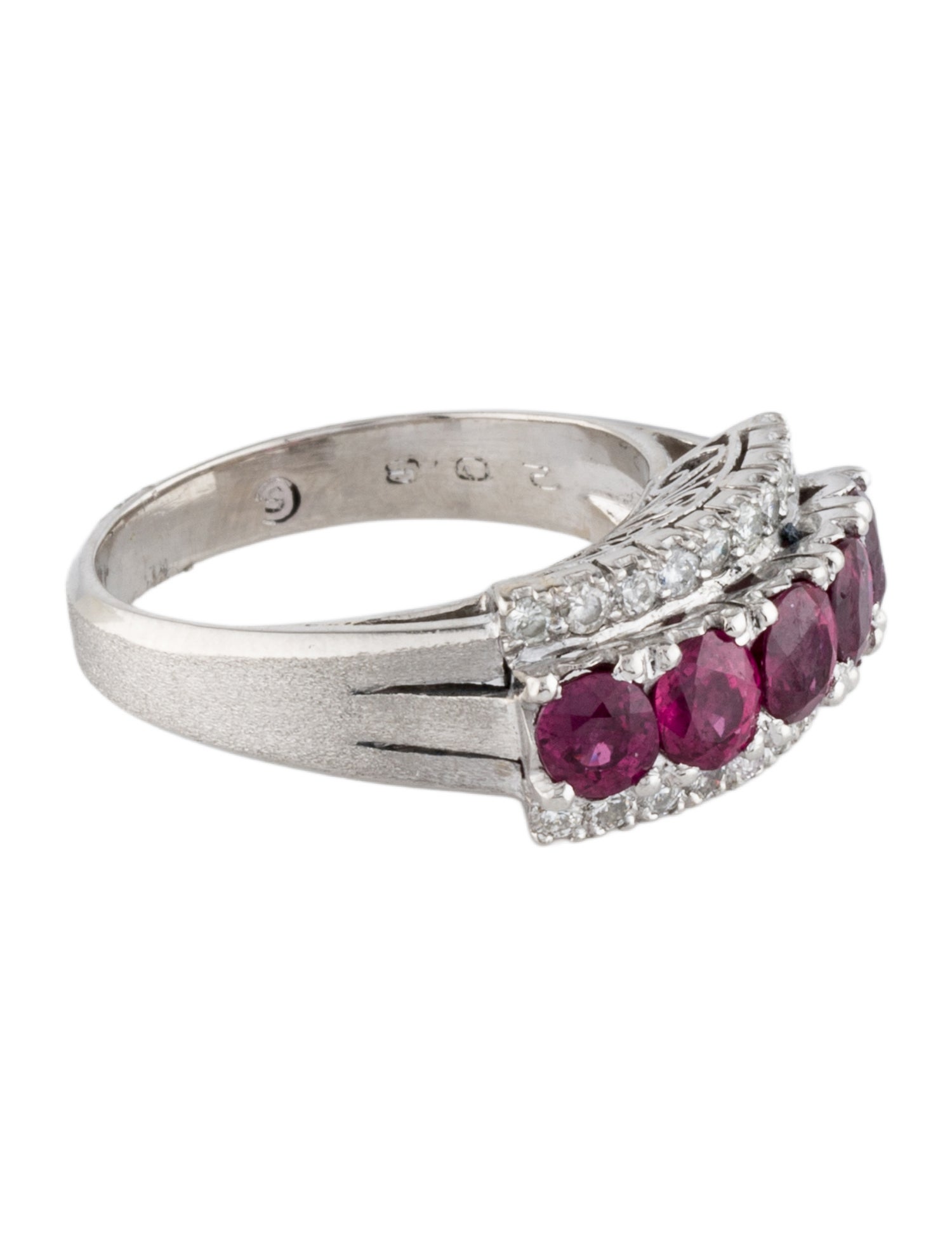 Ring Platinum 1.75ctw Ruby & Diamond Cocktail Ring