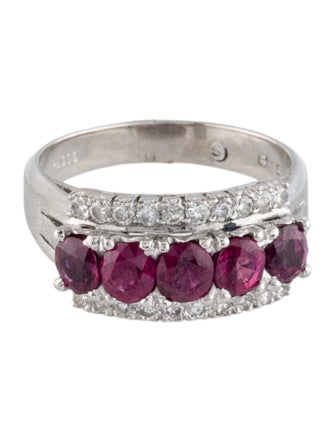 Ring Platinum 1.75ctw Ruby & Diamond Cocktail Ring