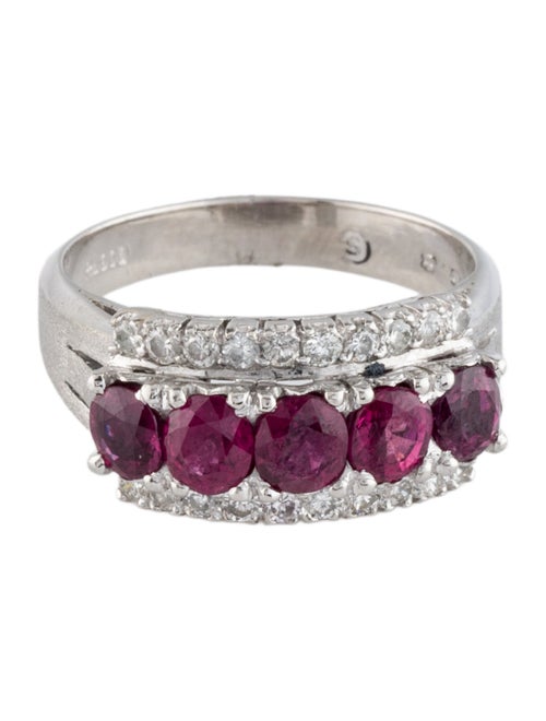 Ring Platinum 1.75ctw Ruby & Diamond Cocktail Ring
