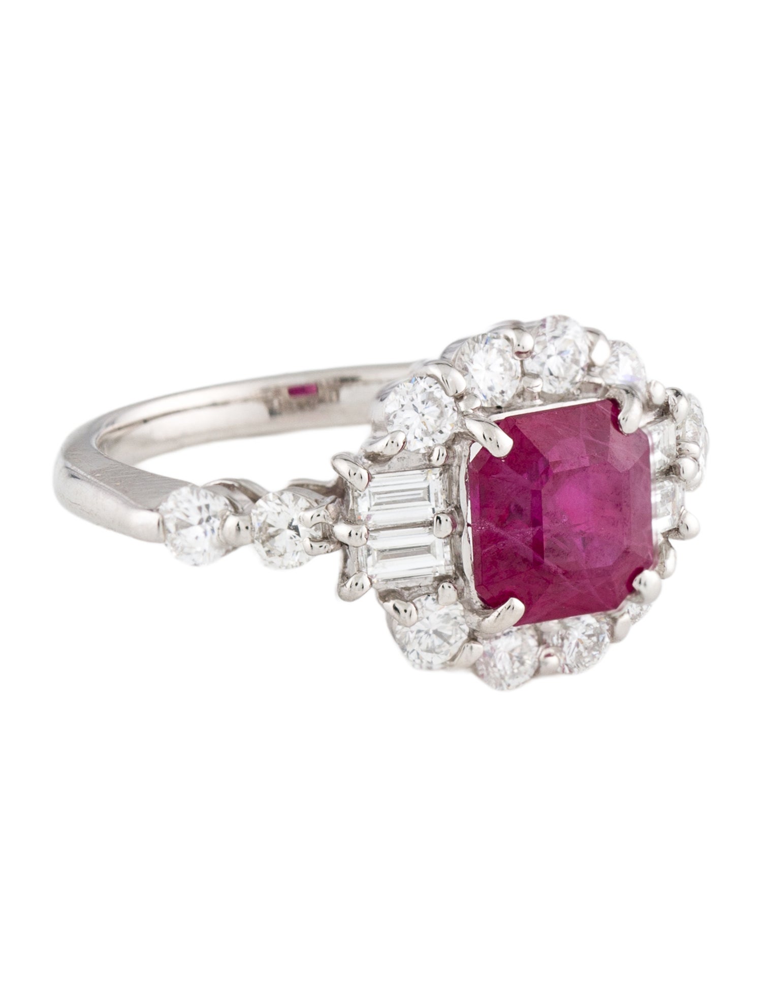 Ring Platinum 2.14ct Ruby & Diamond Cocktail